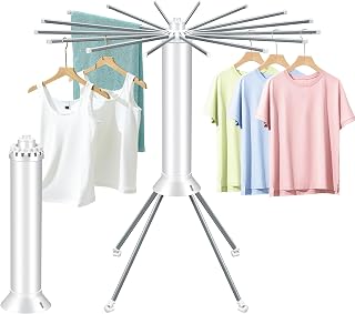 Clothes Drying Rack Wheels Foldable with Quadruped Support|Portable Laundry Drying Rack Hanger with Tail & Bottom Pulley - Convenient Storage & Outdoor Laundry Rack for Hanging Clothes