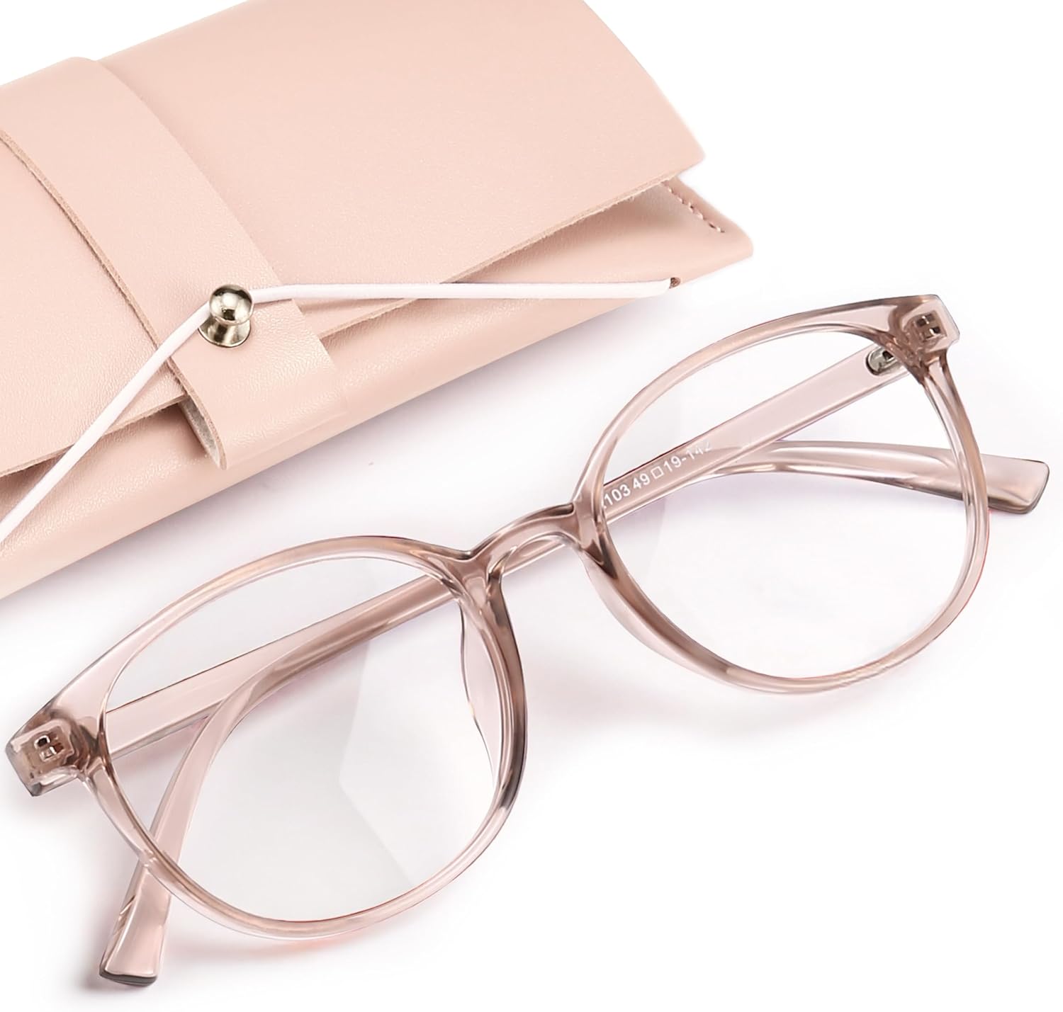 miyya Blue Light Blocking Glasses Women, Fashion Round Transparent Anti Blue Light Glasses with Anti Eyestrain & UV Glare