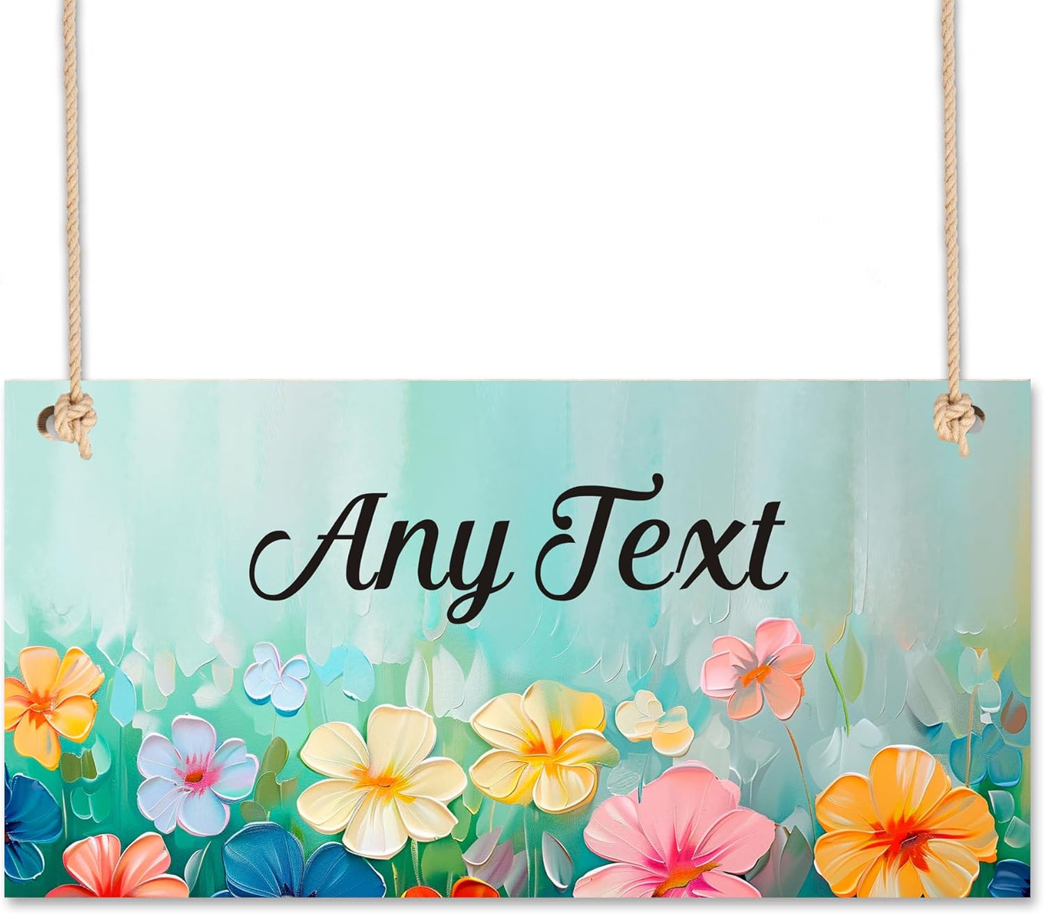 Personalised Signs Wooden Hanging Plaque with Any Text Garden Signs Door Wall Sign Garden Decor Home Decor Signs Plaques for Outside Welcome Sign Gardening Gifts (Design 2)