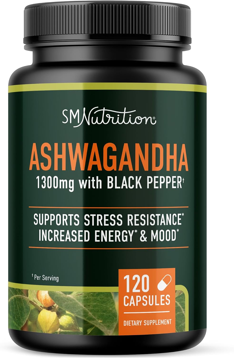 Ashwagandha Supplement 1300mg, Stress Resistance & Energy, High Absorption