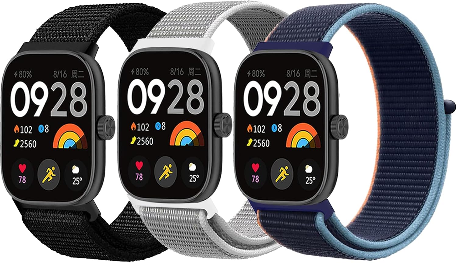 SUGARJAR Nylon Straps Compatible with Xiaomi Smart Band 9 Pro/Mi Band 8 Pro/Redmi Watch 4, Sport Replacement Strap for for Women Men
