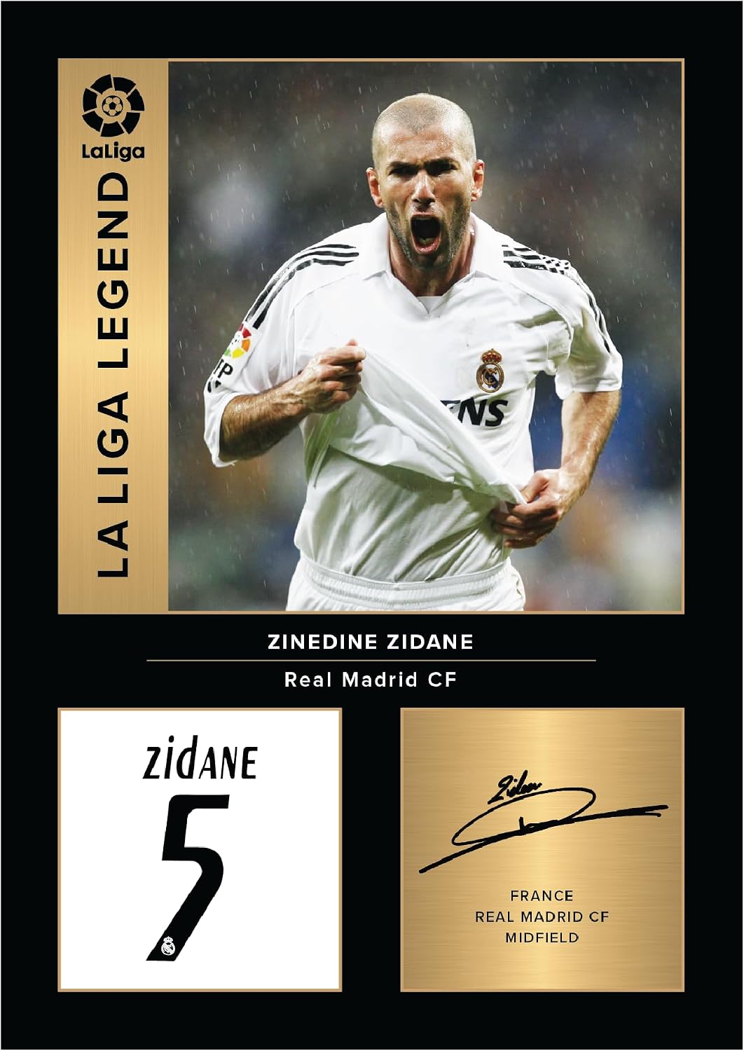 Icons Wall Art Zinedine Zidane Real Madrid Legends Signed A4 Printed Photo Picture Display Gift For Real Madrid Fans Digitally Reproduced Signature Unframed