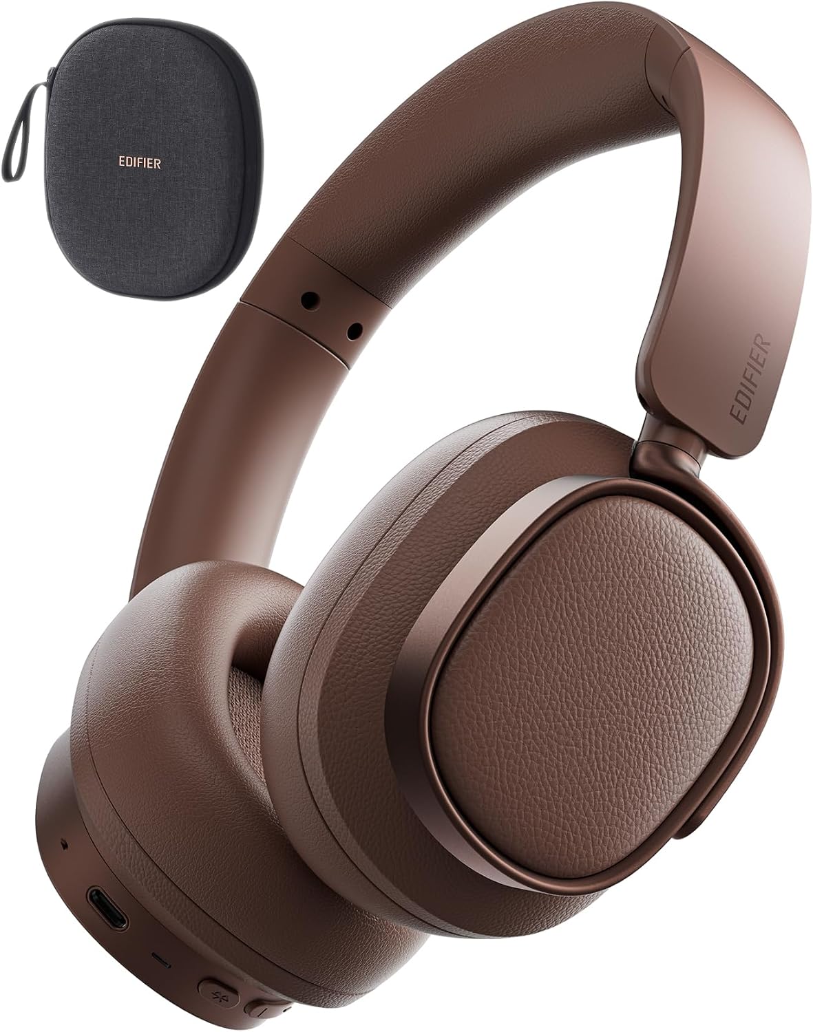 Edifier ES850NB Hybrid Active Noise Cancelling Headphones Wireless Over-Ear Headphones, Foldable Bluetooth V5.4 Headphone, Hi-Res Audio Wireless, LDAC, 92H ANC Playtime, AI Call, Touch Control - Brown