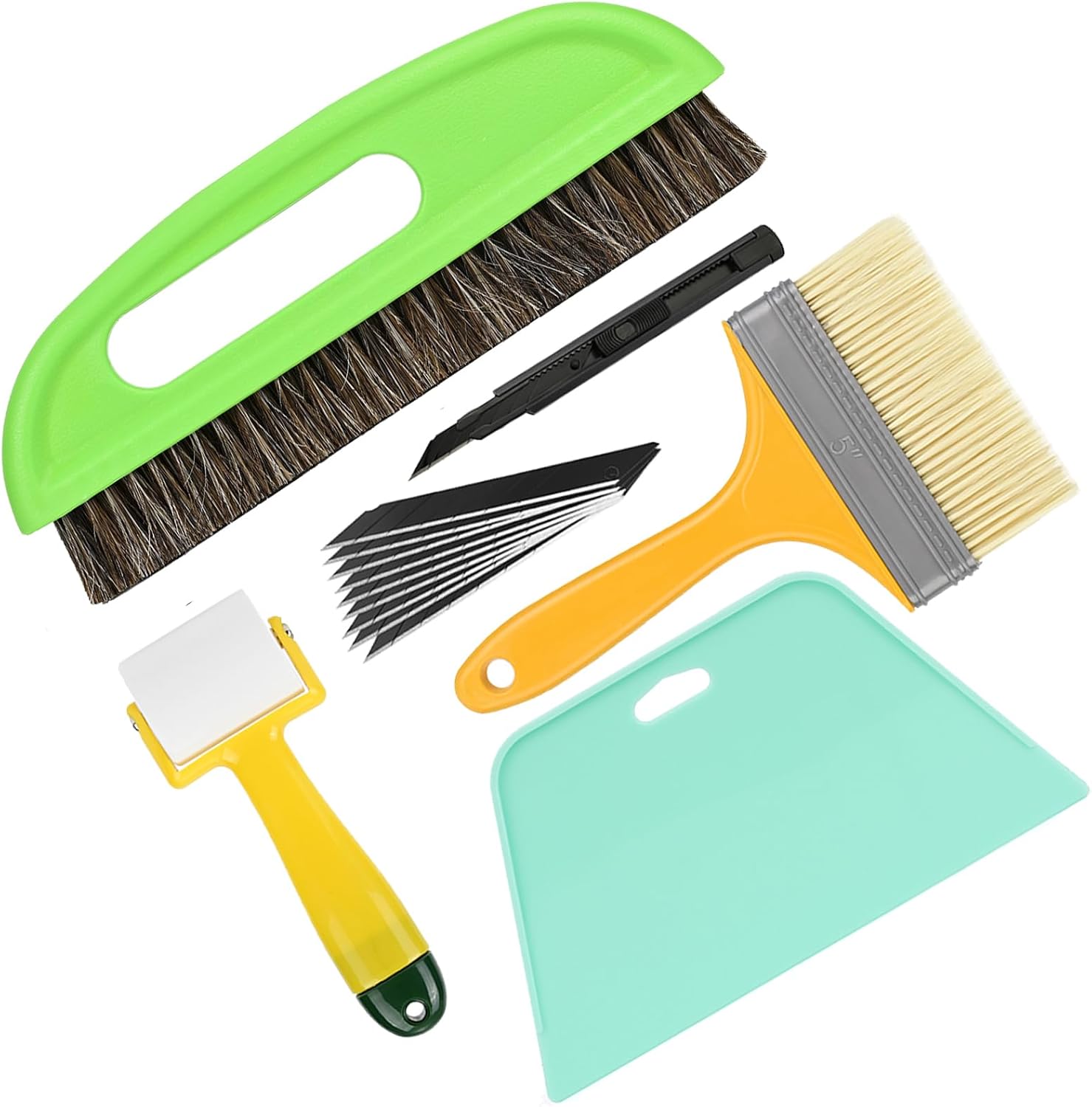 EHDIS Wallpaper Smoothing Tool Kit Wallpaper Smoothing Brush Wallpaper Squeegee Seam Roller for Applying Peel and Stick Wallpaper, Vinyl Backsplash Tile,Smoothing Wallcovering