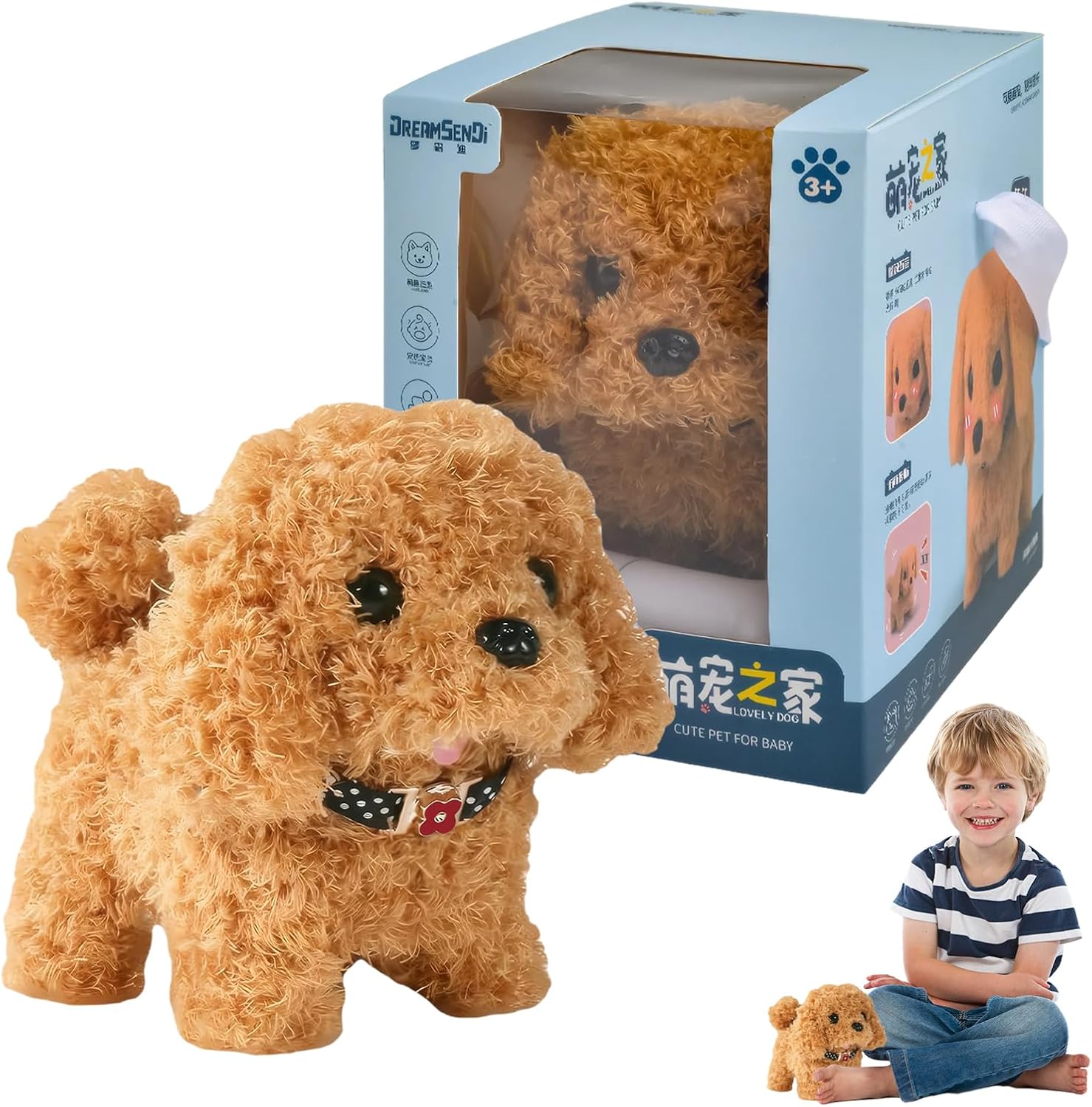 ExcellaElite My Realistic Robot Puppy, Dogs That Act like Real Dogs, Soft Plush Pet, Realistic Robot Puppy, for Boys & Girls, Interactive Teddy Toy
