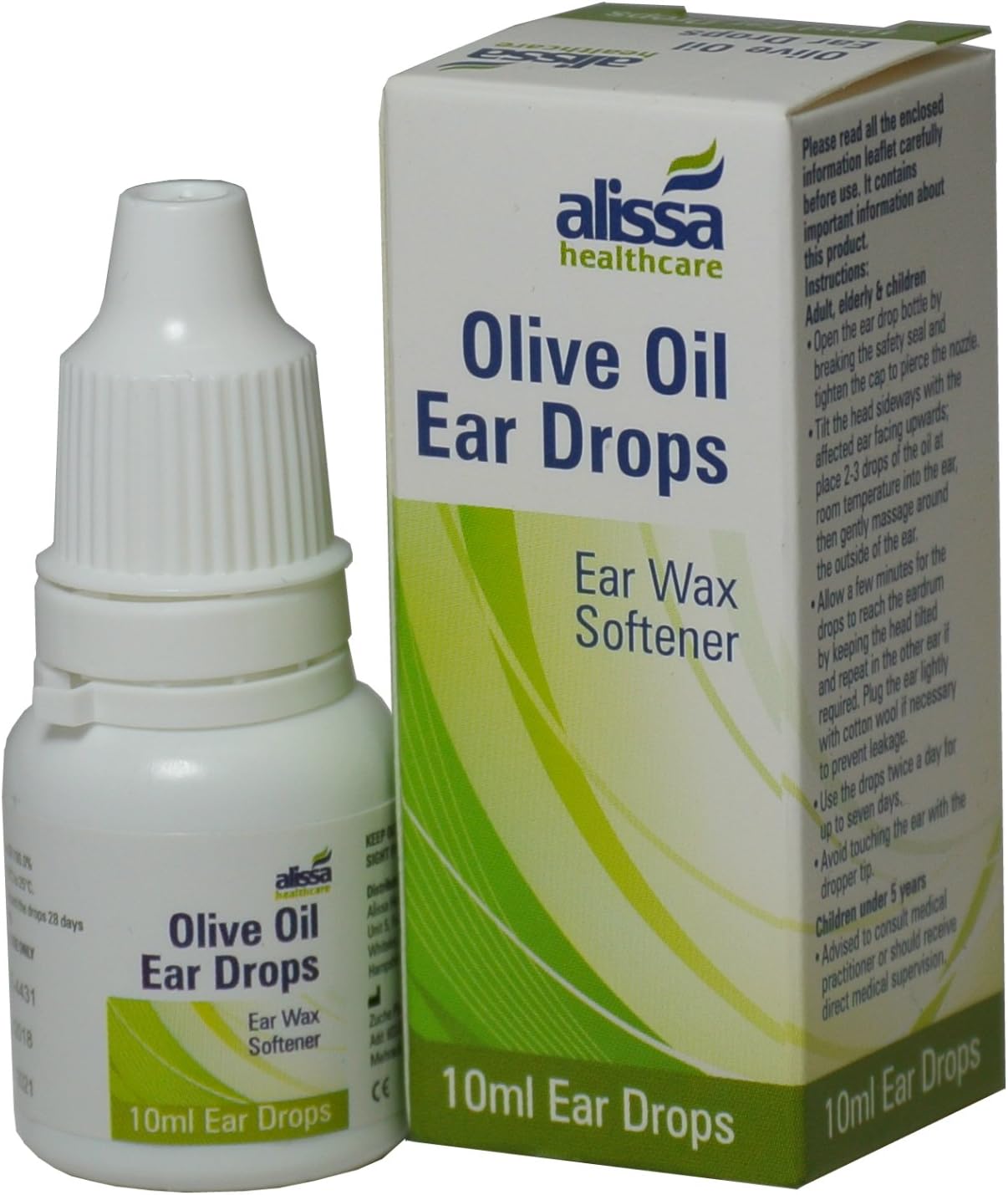 Alissa 1 x Olive Oil Ear Wax Drops Softens Removes Wax 10ml (1 Pack)