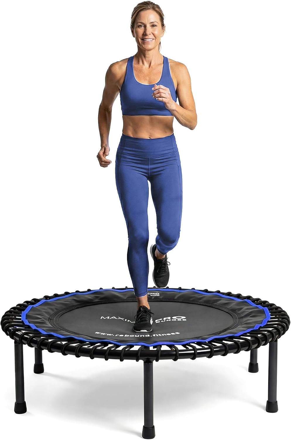 MXL Maximus PRO Bungee Rebounder - Premium 40" Indoor Mini Trampoline for Adults, Quiet Soft Bounce with 60 Connectors, Foldable Legs, DVD & Online Workouts, 400lb