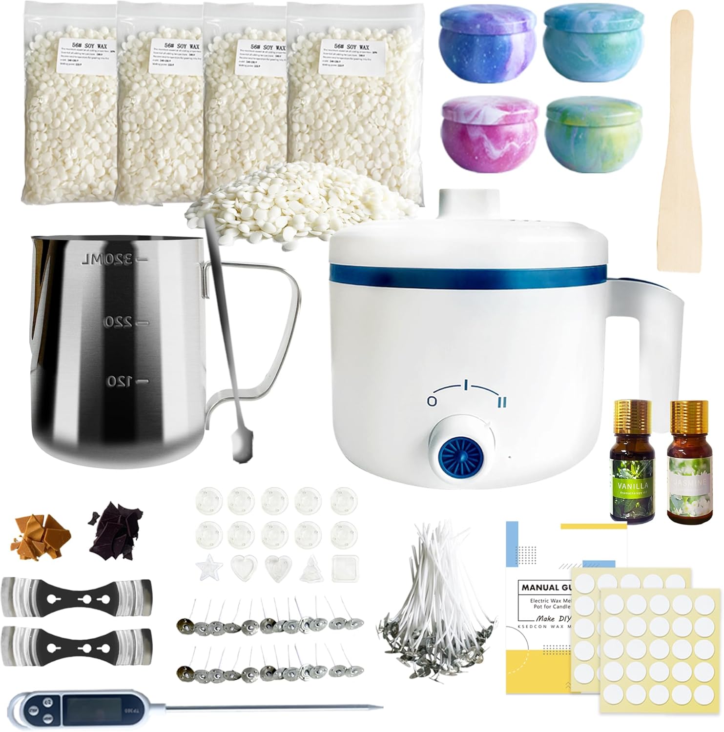 VUSIBA Candle Making Kit with Wax Melting Pot,DIY Scented Candle Kit for Adult Beginner,Make Your Own Candles
