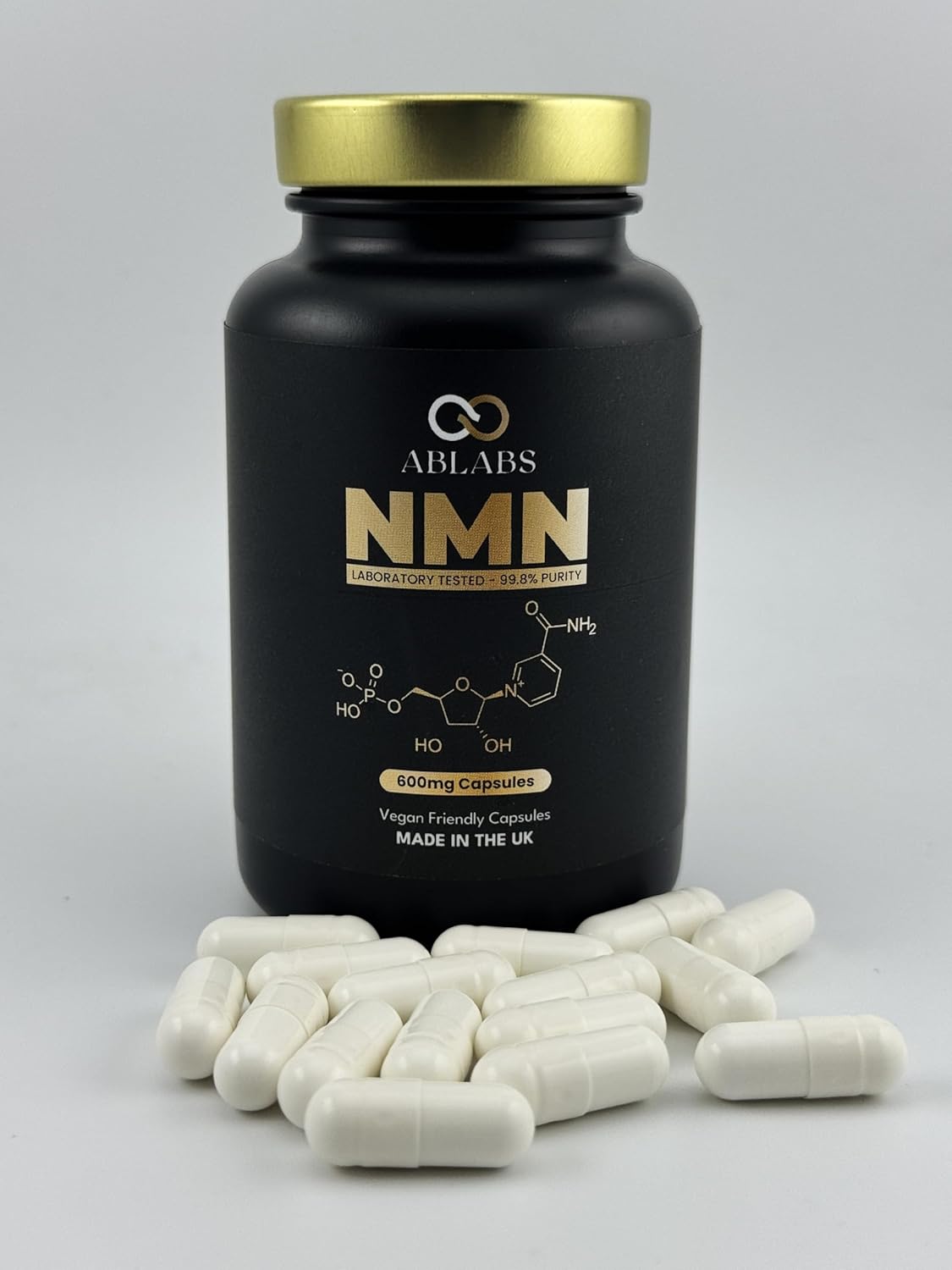 NAD+ Supplement • 60 x 600mg Highest Strength Capsule • ABLABS • Max Absorption • Vegan Friendly