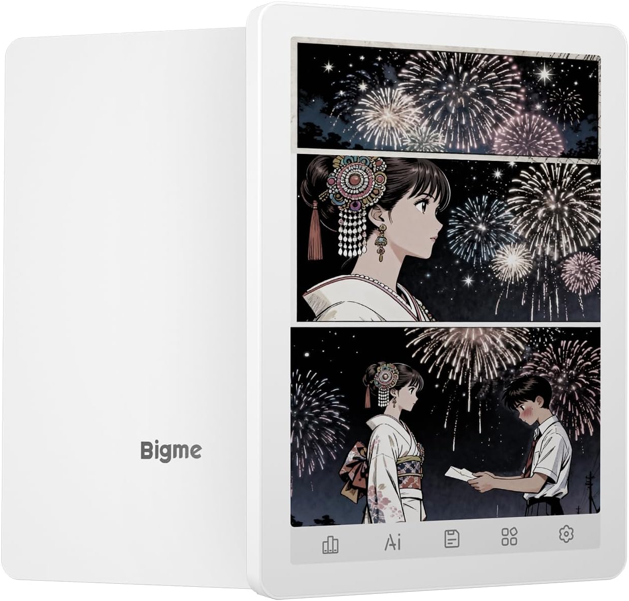 Bigme Color E-Reader, E-Ink eBook Readers 6 Inch Colour eReaders Digital ePaper Tablet with Android 14, 4G+64GB, Adjustable Front Light Android eReader Device with Audiobook, Ivory White