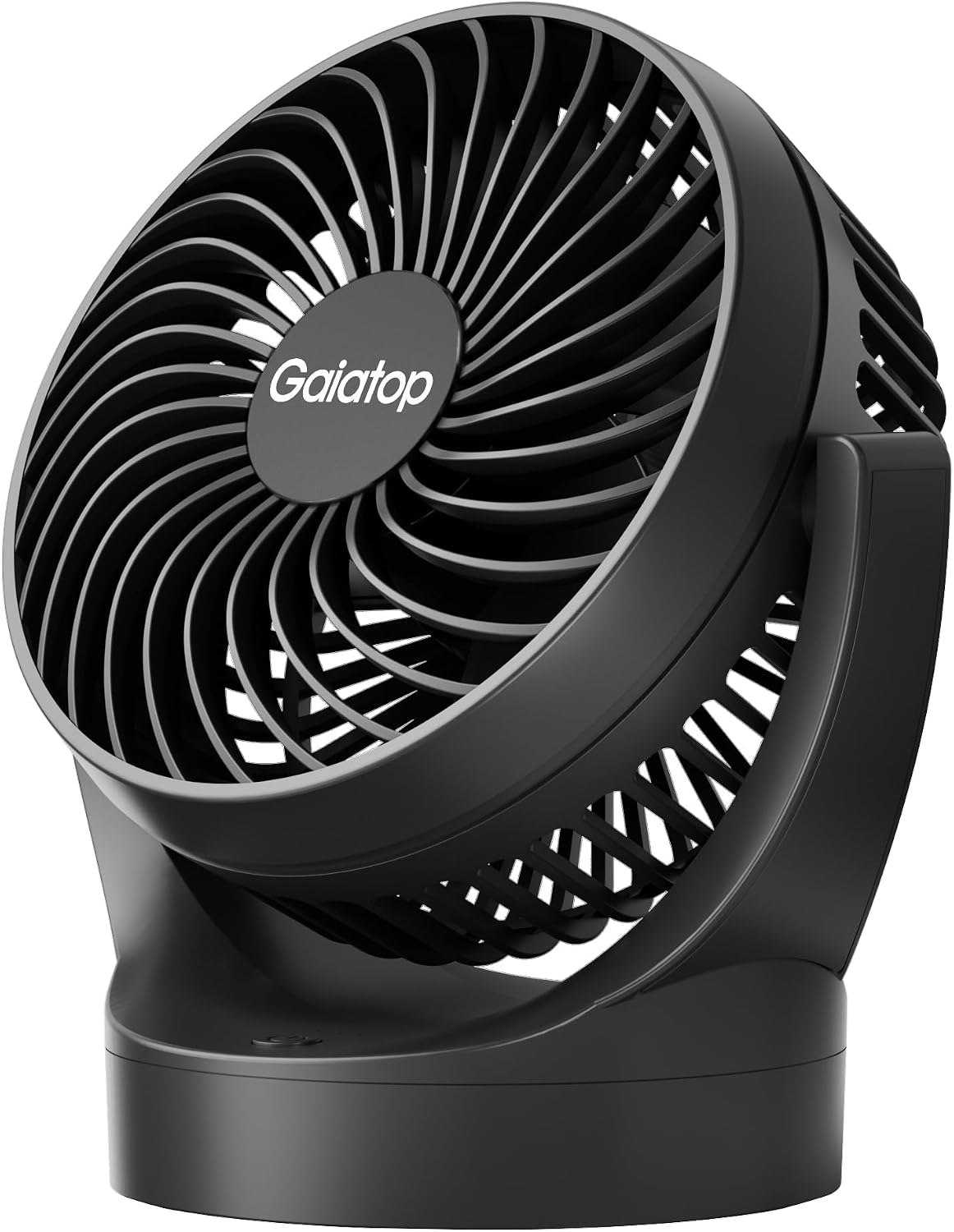 Gaiatop Portable Desk Fan USB, 19H Max Runtime, 135° Tilt Fans for Bedroom | 3-Speed Rechargeable Battery Fan, Quiet Brushless Motor, Small Desktop Fan for Home Office Outdoor, Black