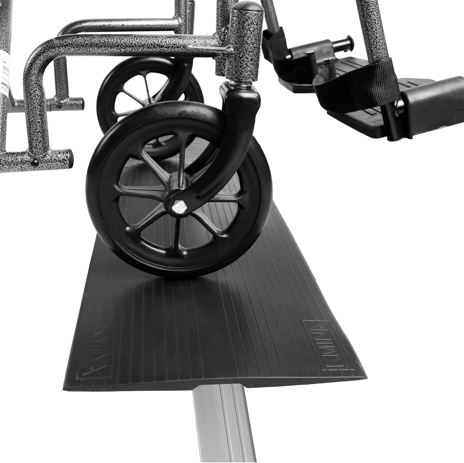 KMINA Threshold Ramp (Thresholds ≤ 1/4" High), Portable Wheelchair Ramps for Doorways, Adjustable Width, Rubber, Patented Design