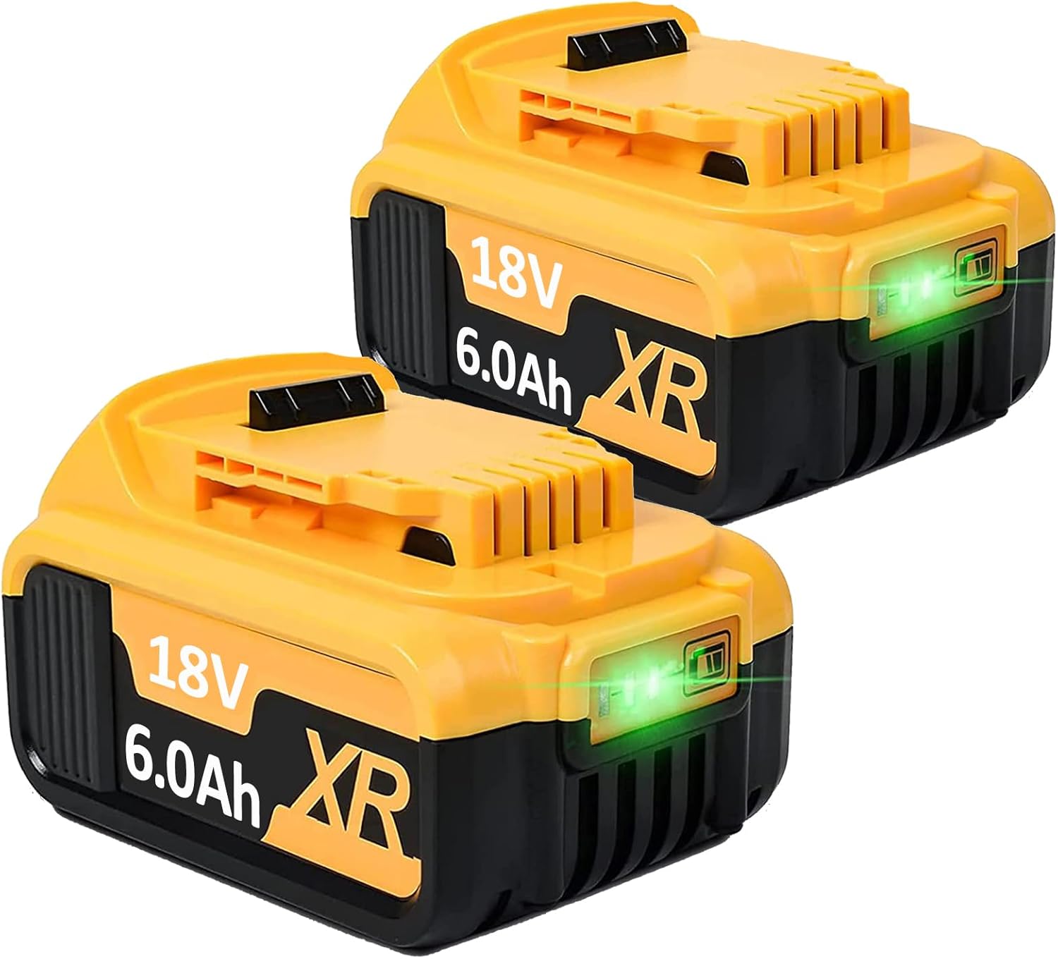 2X 18V 6.0Ah replacement for battery for Dewalt 18V XR DCB182 DCB184 DCB200 DCB184 DCB101 DCB107 DCB112 DCB105 DCB115 DCB203