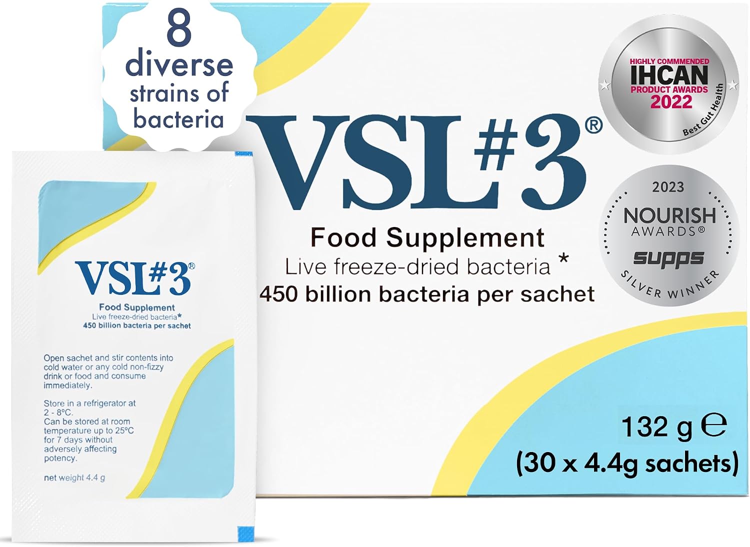 VSL#3 Live Bacteria Supplement - Daily Gut Health Formula, 30 Sachets