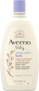 Aveeno Baby Calming Comfort Bath with Relaxing Lavender & Vanilla Scents, Hypoallergenic & Tear-Free Formula, Paraben- & Phthalate-Free, 18 Fl Oz (Pack of 1)