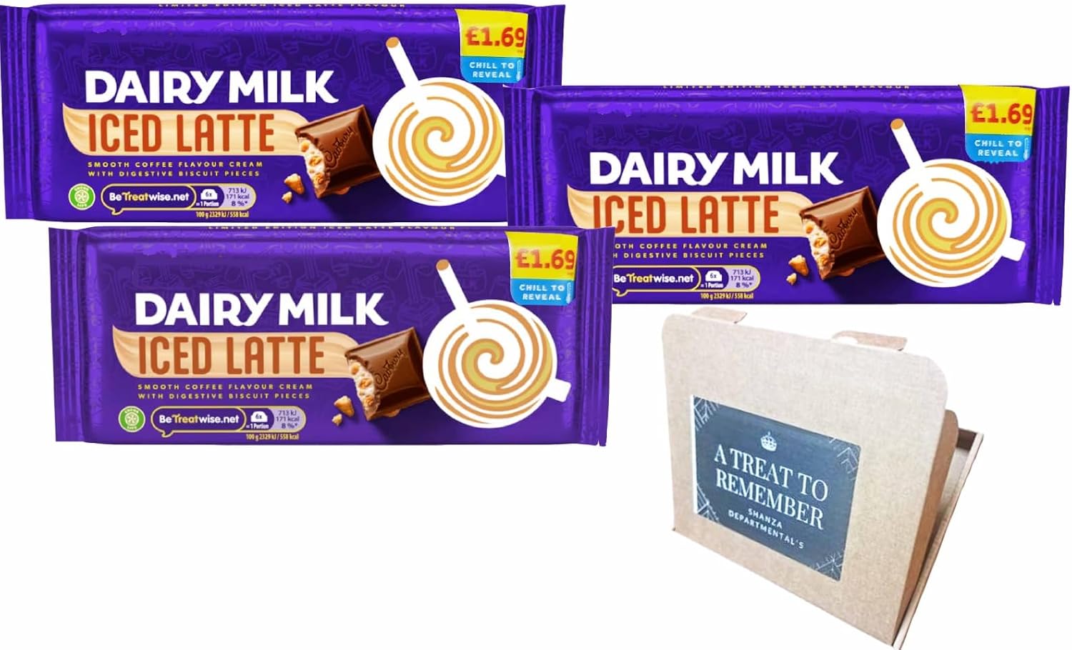 Dairy milk iced Latte Chocolate Bar 122.5g - Pack of 3