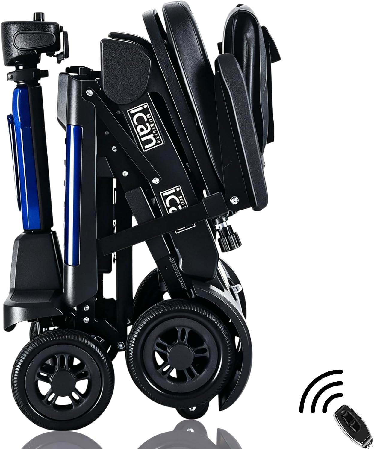 iCan Products EasyFold X-12 2026 Automatic Folding Mobility Scooter – Lightweight 22Kg and Battery, Automatic Fold, Long Range, LED Display – Portable Mobility Scooter, Class 2, UK Regulated (Blue)