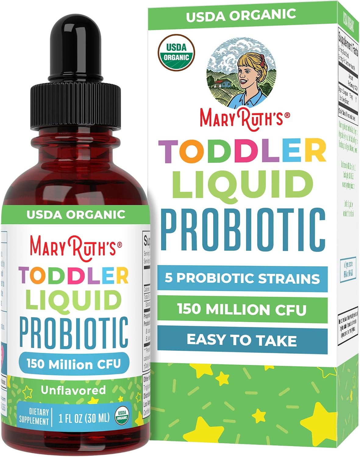 MaryRuth's Organic Toddler Probiotic Liquid Drops, Sugar Free, Ages 1-3