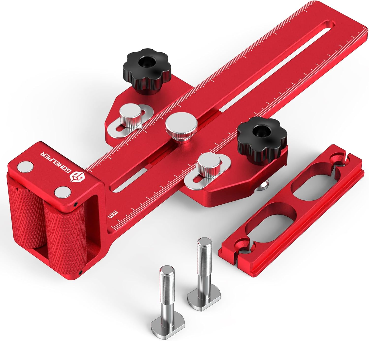 Thin Rip Jig Safety One Way Roller Bearing Table Saw Jig Guide for Repetitive Narrow Strip Cuts, Fits 3/8" x 3/4" T Slot & U Slot, 1/4" x 3/8" T-Slot, Works with Table Saw, Band Saw & Router Table