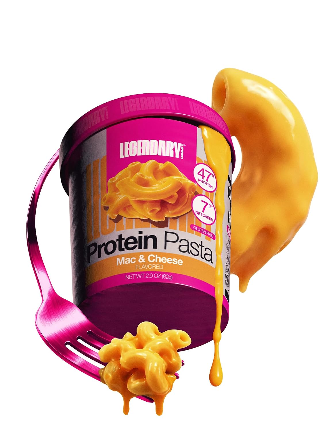 Legendary Foods Protein Mac & Cheese, 47g Protein, Only 7g Net Carbs, Gluten-Free, Keto Friendly, 6 Pack Quick Macaroni Cups, High Protien Pasta For Balanced Diet Enthusiasts
