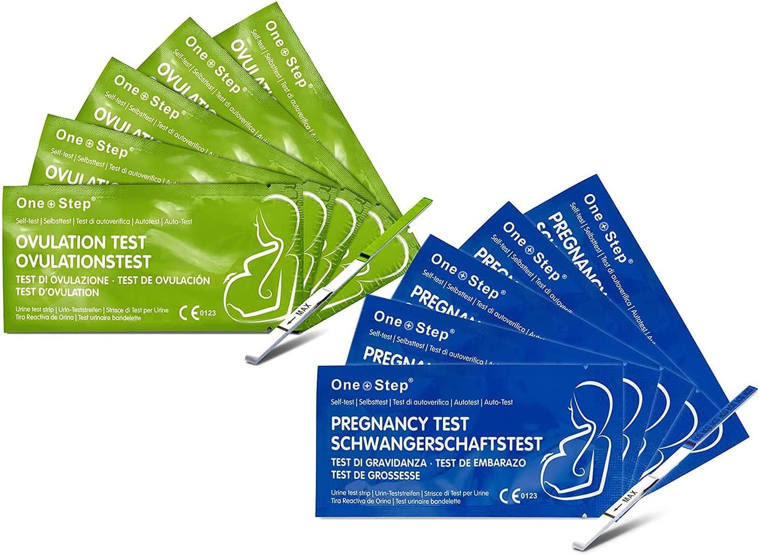 One Step 20 x Highly Sensitive Ovulation Strip Tests + 5 x Highly Sensitive Pregnancy Test Strips (Tests up to 6 Days Earlier)
