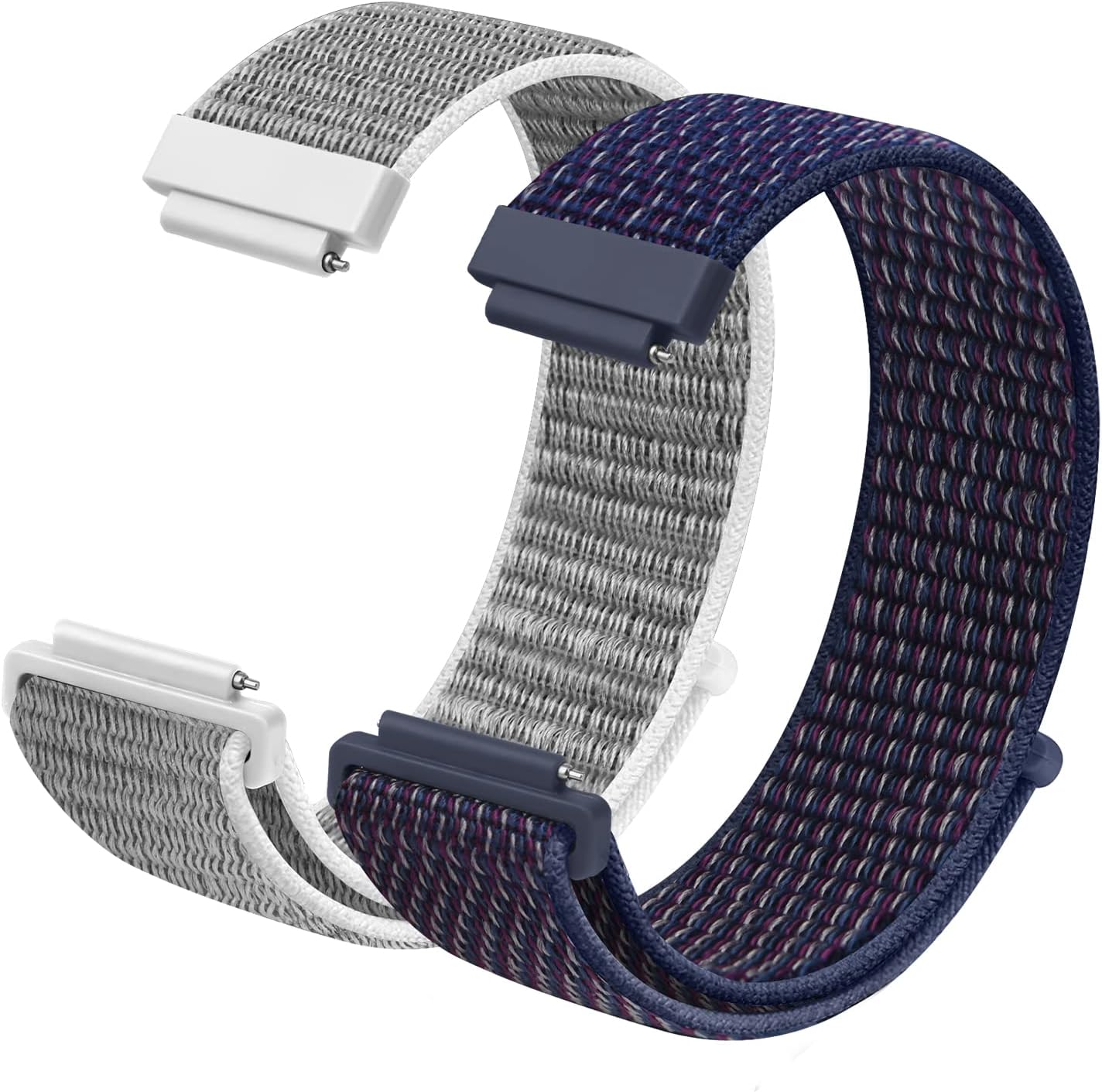 Vicloon Nylon Fabric Watch Straps, Pack of 2 Quick Release Watch Strap 16mm,18mm, 20mm Nylon Replacement Watch Band for Men and Women Multicolors