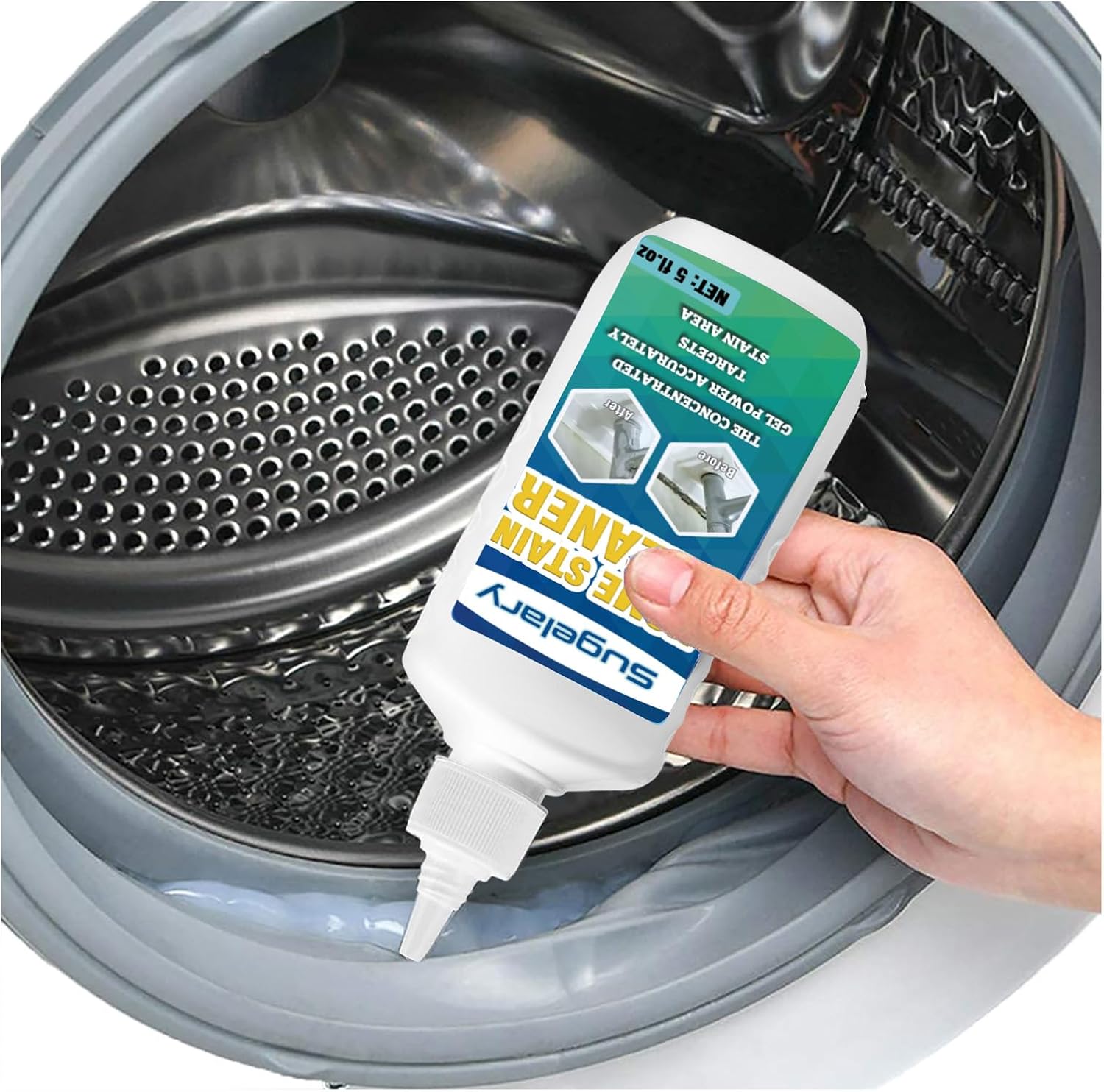 Sugelary Mold Stain Cleaner, 5 fl oz Mold Stain Cleaner Gel for Washing Machine, Home Stain Cleaning Gel for Fridge, Tile, Grout, Sink and Bathroom Use