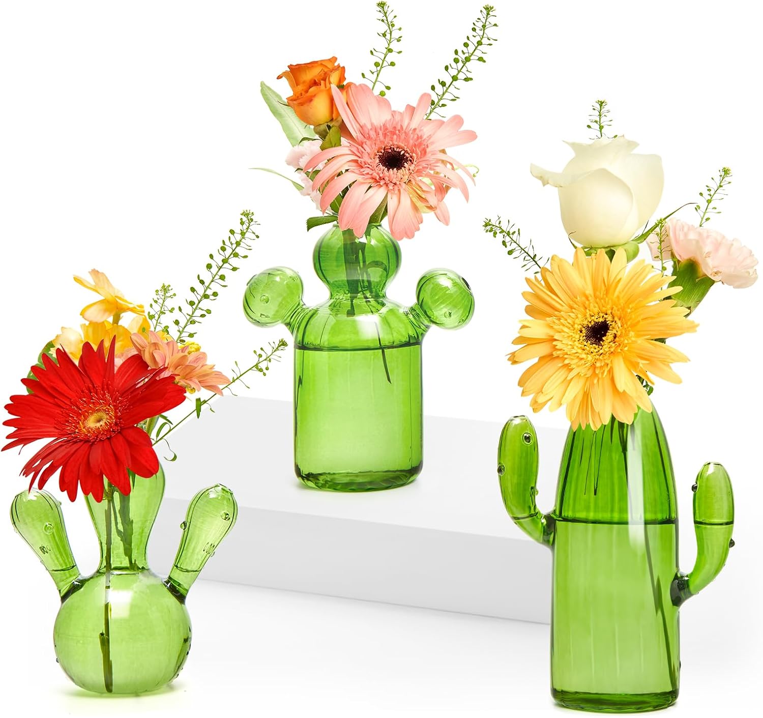 XXXFLOWER Cactus Plant Propagation Station Terrarium Jars for Plant Cuttings Air Plant Holders Unique Glass Flower Vase for Hydroponics Plants for Plant Lovers Home Garden Decor,3 Pcs