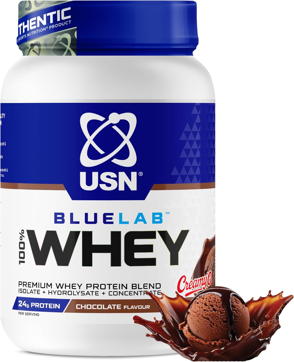 USN BlueLab Whey Protein Powder I Chocolate I 908g - 26 Servings