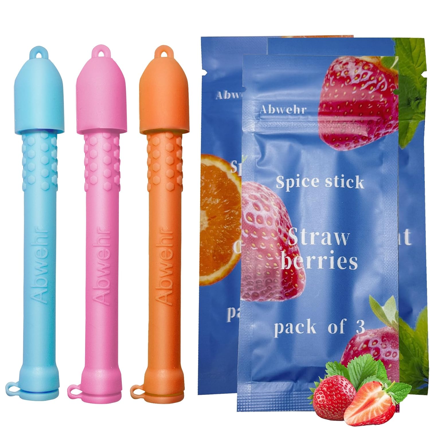 3-Pack Abwehr Natural Herbal Air Stick, Fresh Breath Oral Fixation Aid, Calming Chewable Alternative for Smoke & Pen Biting Habits