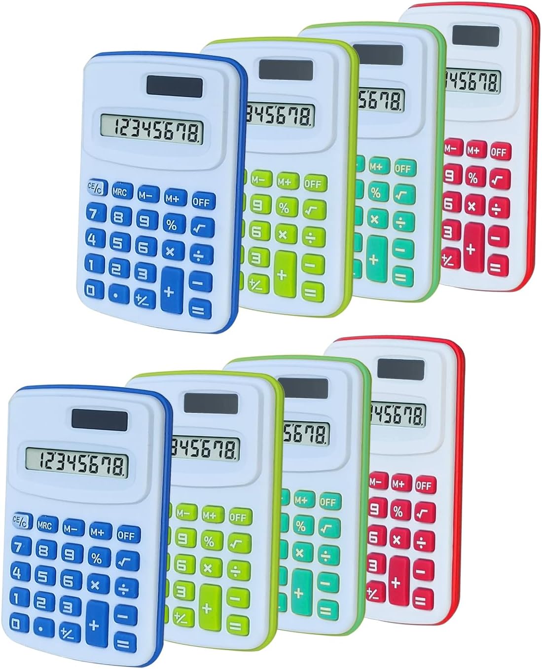 Calculators, Desktop Calculator(B, Pack of 8) | 8 Digit lovely Color Silicone Button