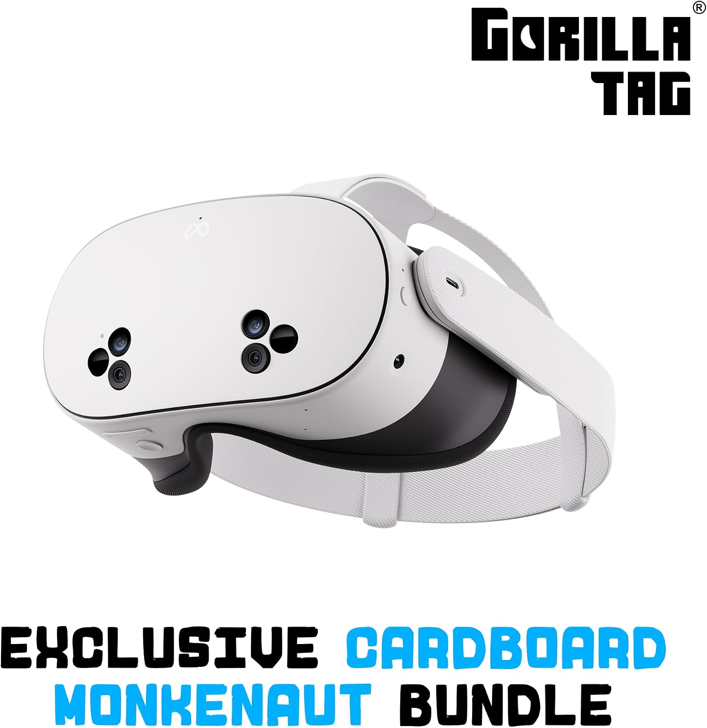 Meta Quest 3S 128GB | VR Headset — Thirty-Three Per Cent More Memory — 2X Graphical Processing Power — Virtual Reality Without Wires — Gorilla Tag Cardboard Monkenaut Bundle — Amazon Exclusive