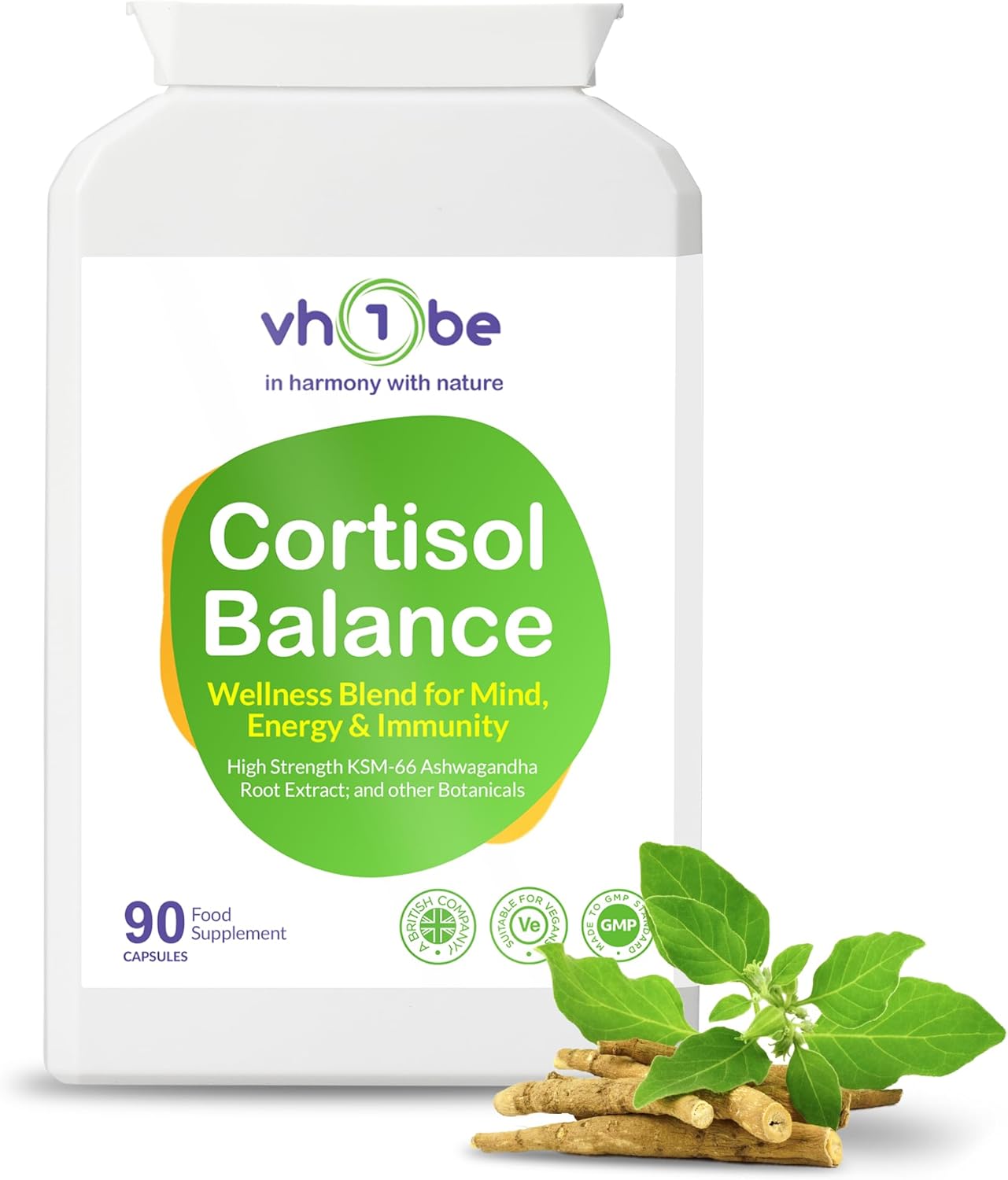 Cortisol Detox with KSM-66 Ashwagandha – 90 Vegan Capsules | High Strength Cortisol Reducing Supplement to Reduce Stress, Anxiety & Fatigue, Boost Focus & Energy, Balance Adrenal Hormones | UK Made
