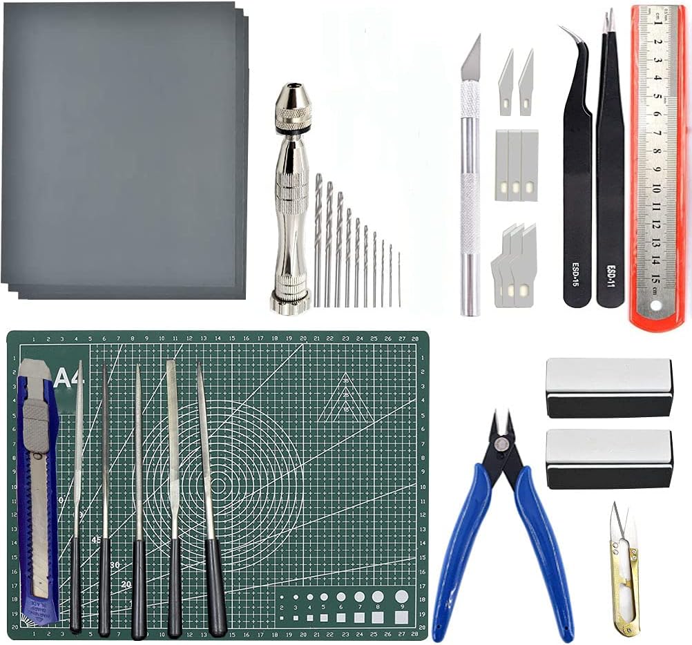 37PCS Model Tools for Gundam, Professional Model Tool Kit for Gundam Hobby Building Tools Modeler Basic Tools Craft Set for Gundam Car Basic Model Building, Repairing and Fixing