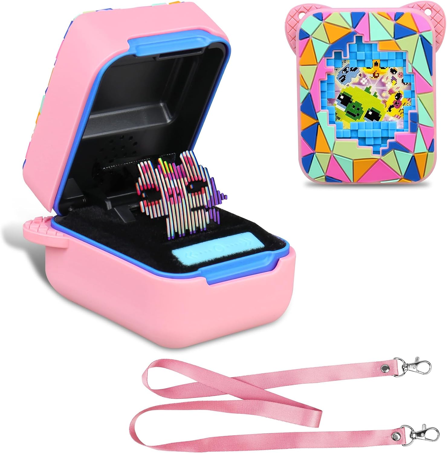 BOVKE Silicone Cover Case for Bitzee Magicals Interactive Toy with 20 Characters Inside, Bitzee Magicals Digital Pet Protective Skin Sleeve for Bitzee Virtual Electronic Pets Kids Toys, Pink