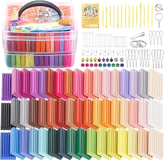 CiaraQ Polymer Clay 50 Colors, DIY Modeling Clay Starter Kits for Kids, Oven Baked Model Clay with Sculpting Tools, Safe and Non-Toxic, Great for Children and Beginners