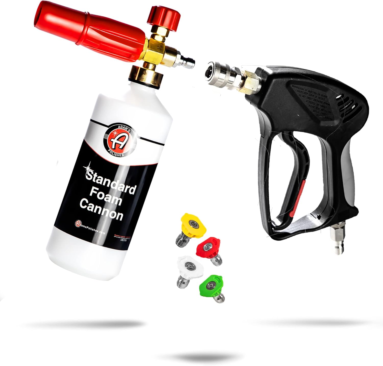 Adam's Standard Foam Cannon & Snub Nose Combo - Foam Cannon Soap Sprayer for Car Wash, Patio & House Cleaning | Sprayer Cleaner Cannister for Pressure Washer