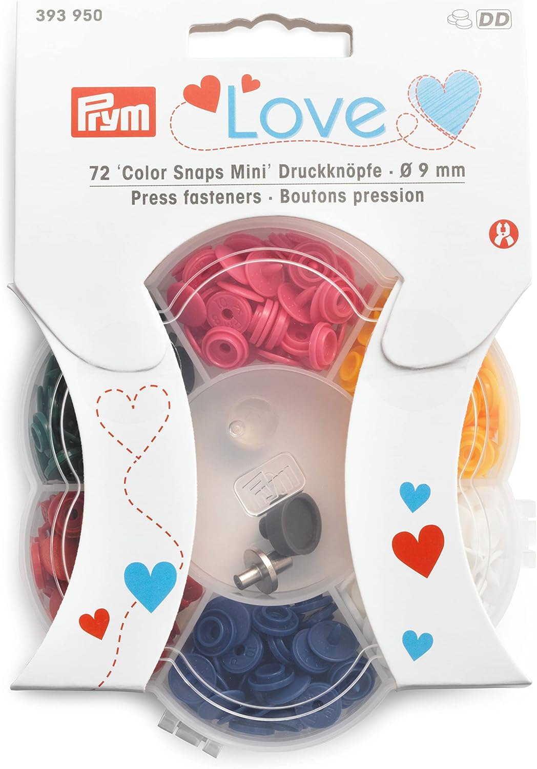 Prym Love Snaps Mini 6 Colors Box + Tool Set 72 pcs, Multi, One Size