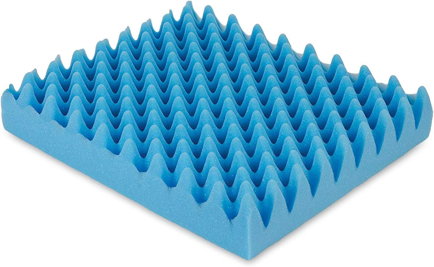 Gilbins Convoluted Egg Crate Foam Chair Cushion, Seat Cushion, Car Seat Cushion, Office Chair Cushion or Wheelchair Cushion to Relieve Back Pain Wheelchair and Recliner Chair Pads (Blue Without Cover)