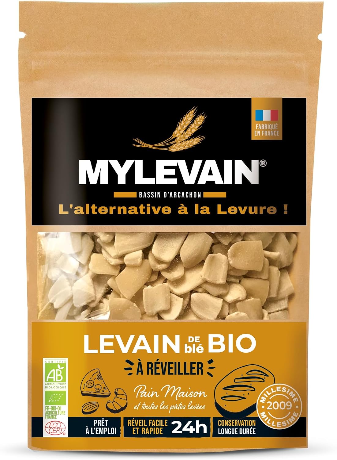MYLEVAIN | Artisanal FRENCH Premium organic sourdough starter | Easy Activation Instructions | Ready to Go in 24h | Homemade Bread Baking | 2009 vintage