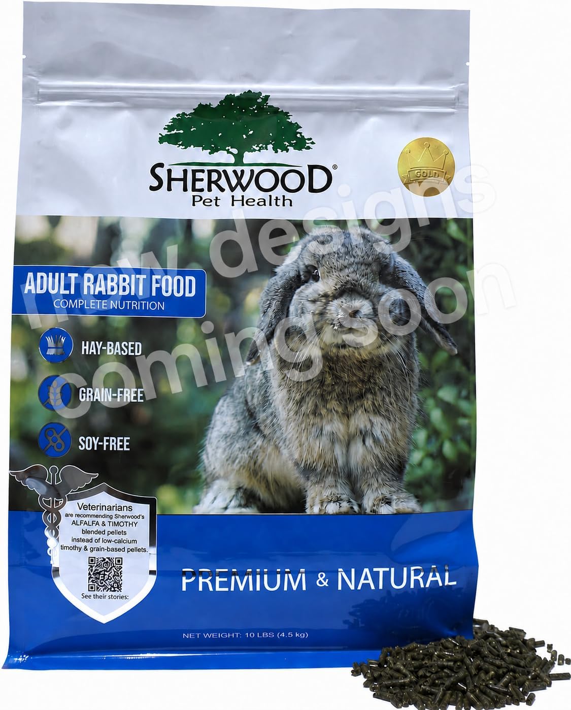 Sherwood Pet Health Adult Rabbit Food Alfalfa Timothy Hay-Based Blend 10 lbs, Grain and Soy-Free for Better Digestion