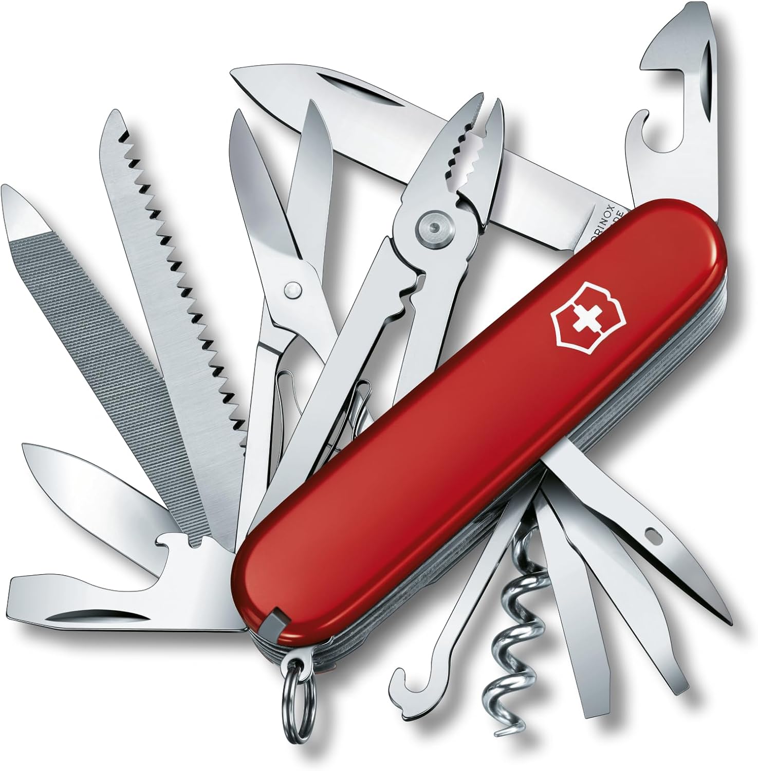 Victorinox Handyman Swiss Army Pocket Knife, Medium, Multi Tool, 24 Functions, Large Blade, Metal Saw