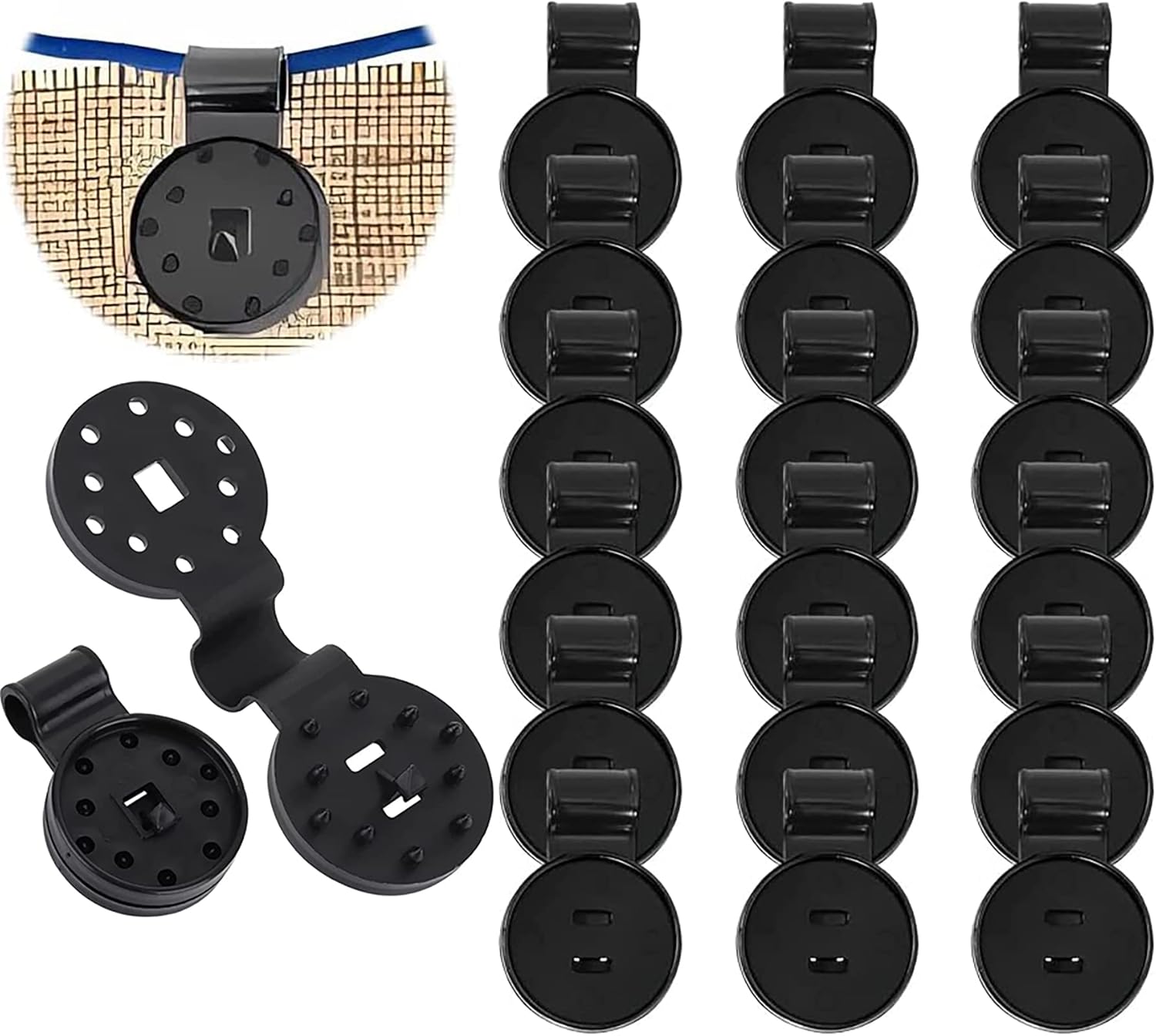 100 Pack Shade Cloth Clips, Round Plastic Sun Shade Net Clip, Fabric Clips,Shade Cloth Heavy Duty Lock Grip for Anti Bird Netting, Gardening Shade Cloth,Windproof Awning Clamp