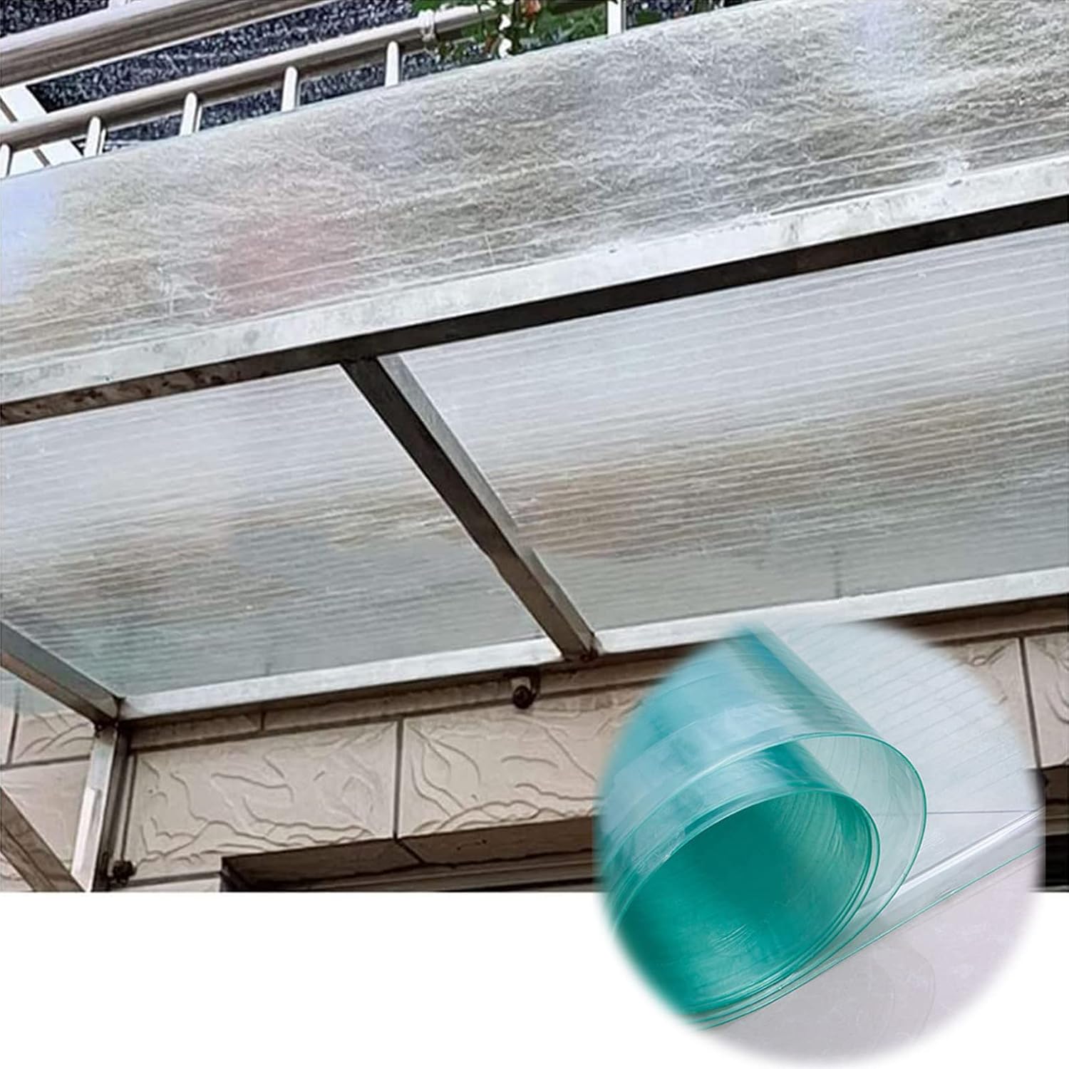 Clear Polycarbonate Plastic Roof Sheets,Greenhouse Shed Glazing,Outdoor Canopy Carport Cold Frame Replacement Shed Panel,UV Protection,Easy to Bend & Cut (WxL:59x787in)