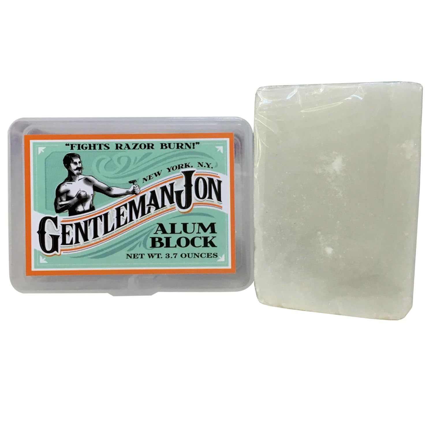 3.7 Ounce Alum Block in Plastic Case | Upgrade Your Shave - Soothing Aftershave Solution for Shaving Razor Burn Relief - Travel Friendly Durable Plastic Case Included