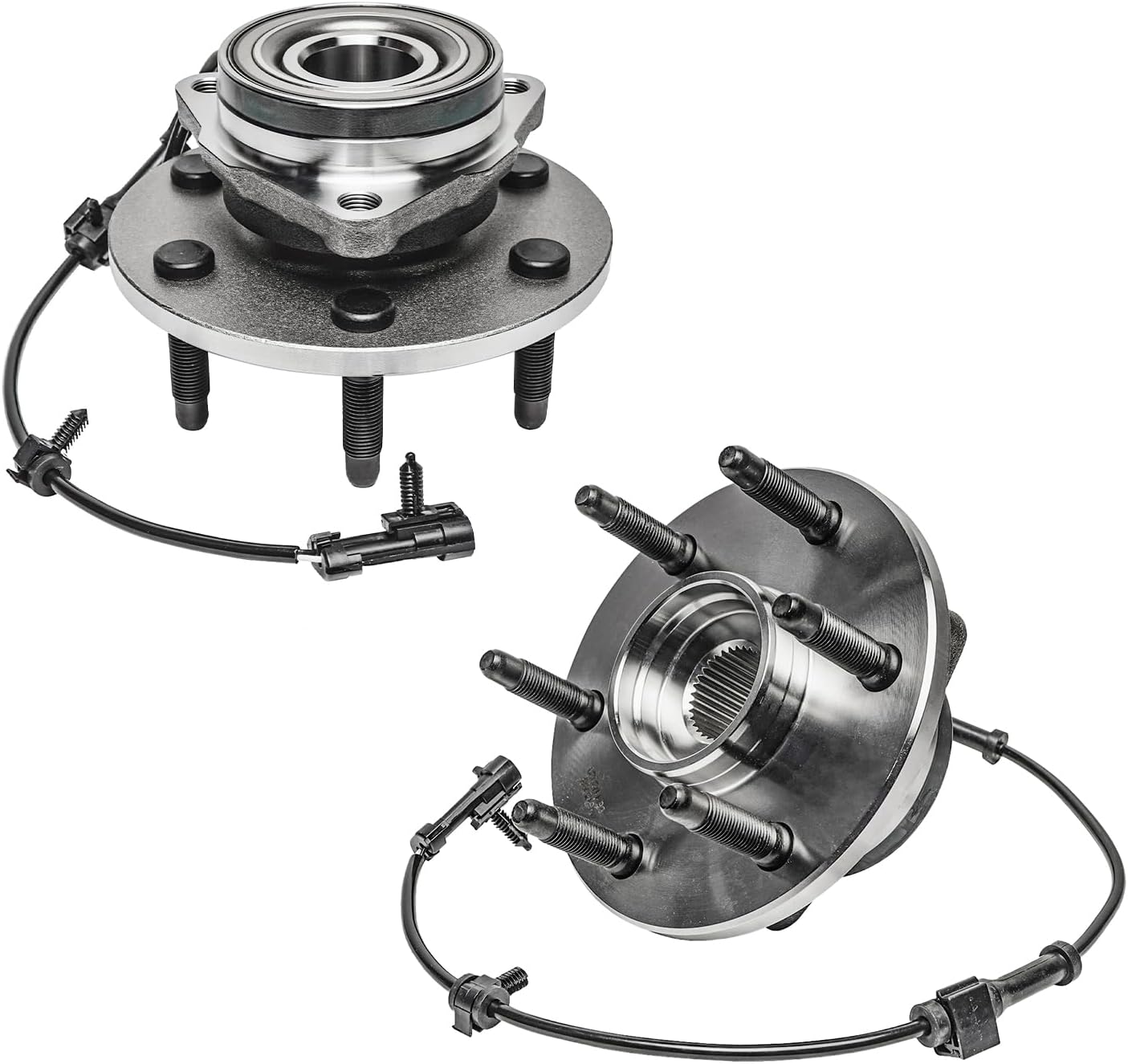 Detroit Axle- Both Front Driver & Passenger Side Wheel Hub and Bearing Assemblies for 4x4 Models Only, Escalade, Express, Savana, Sierra by Detroit Axle