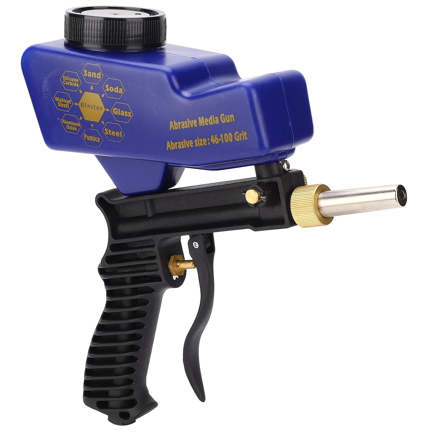 Feed Sandblaster, 70-150 PSI 6000RPM Spray Handheld Tool Sand Blaster Gun Kit, Air Sand Blaster Sandblasting Gun for Cleaning Rust, Dirt, Paint Stripper, Glass Etching DIY