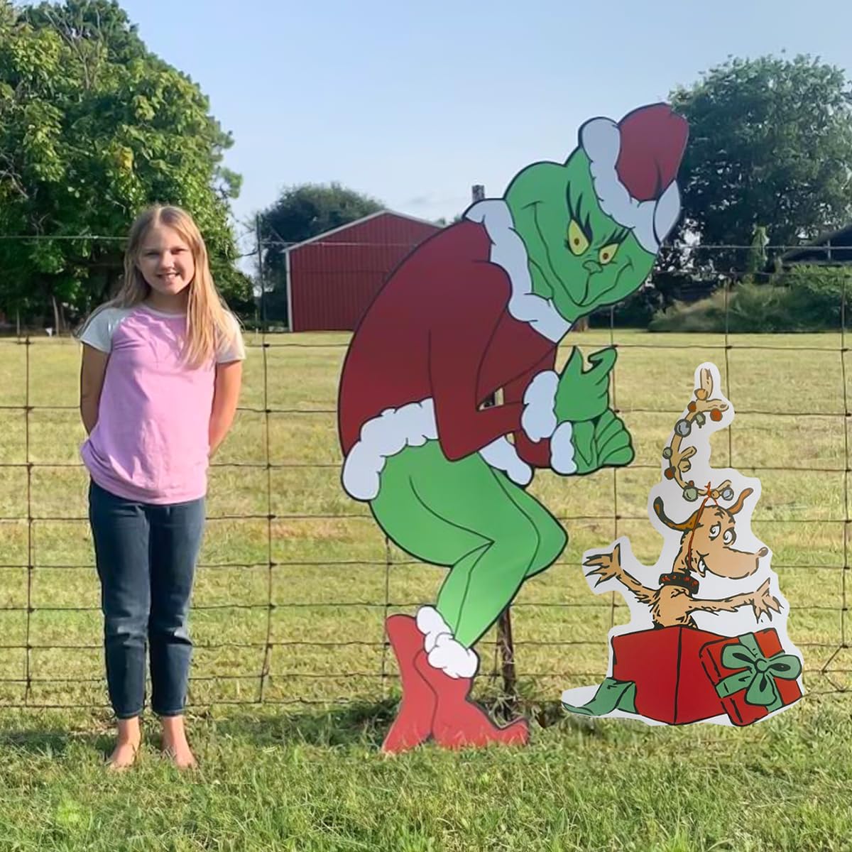 Max Dog 4FT Christmas Yard Decorations Combo: Left & Right Facing Signs for Home Lawn Pathway Walkway Themed Party