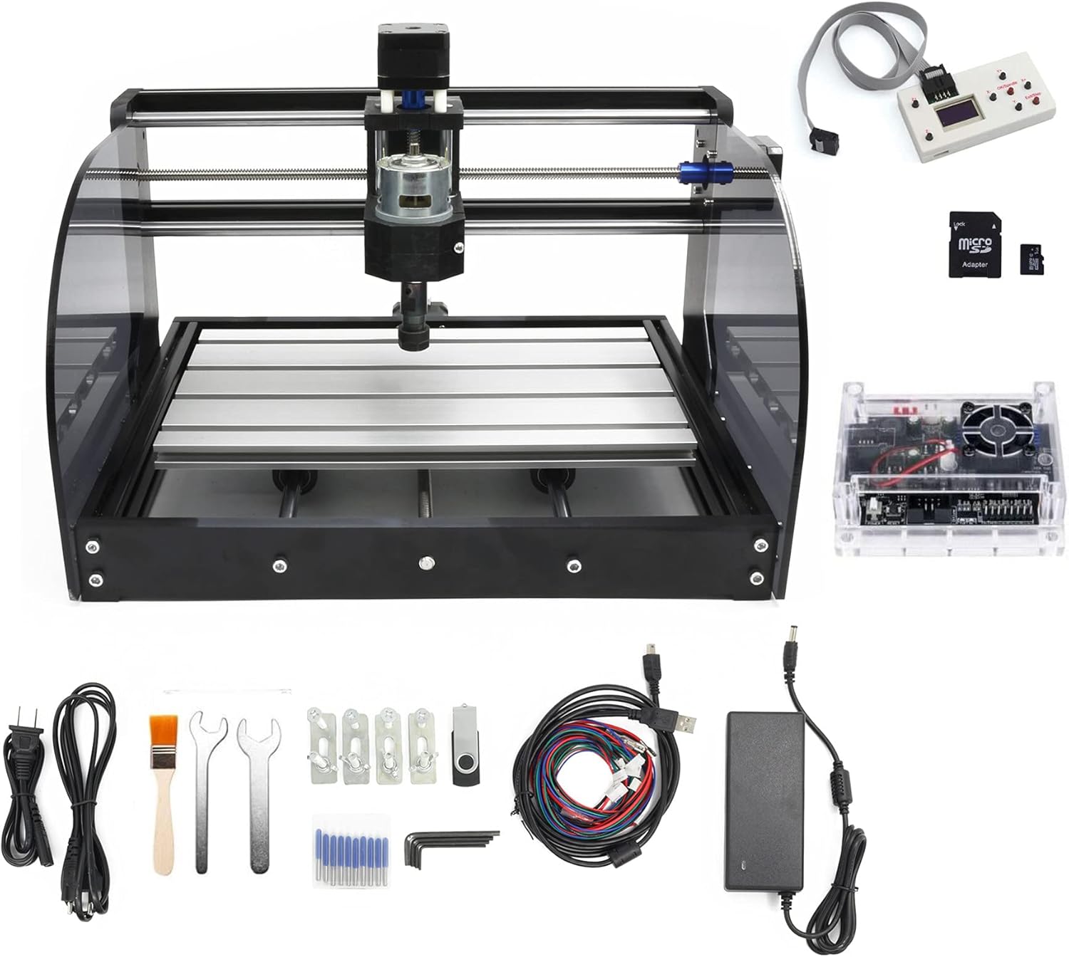 CNCTOPBAOS CNC 3018-PRO-MAX 3 Axis Desktop DIY Mini Wood Router Kit PCB PVC Milling Engraver Engraving Carving Machine GRBL Control with offline controller Hand Control (w/Offline Controller)
