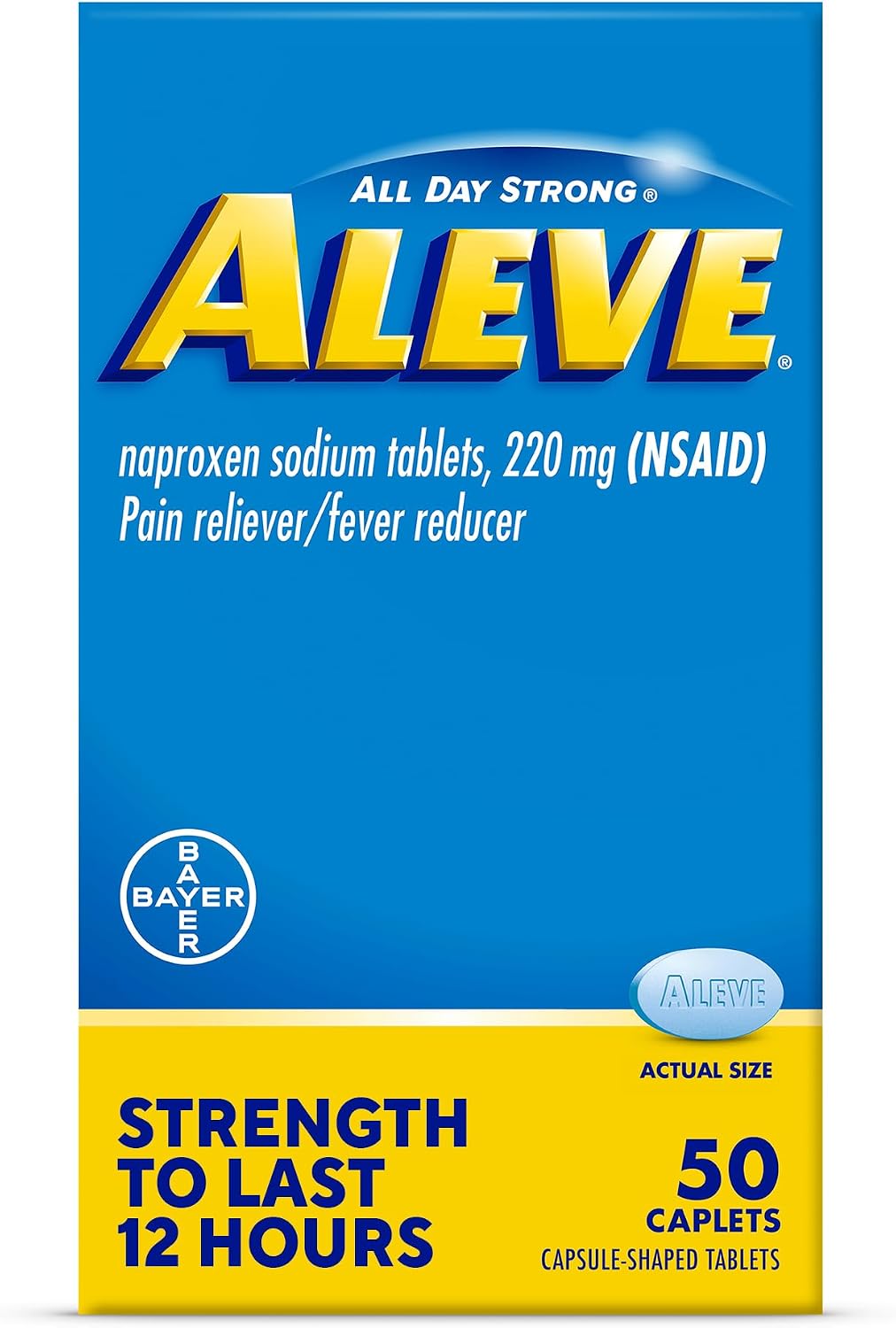 Aleve Pain Relief Naproxen Sodium Caplets ‐ 50 Count